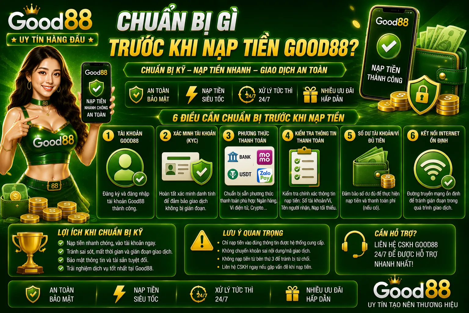 Chuẩn bị gì trước khi nạp tiền Good88?