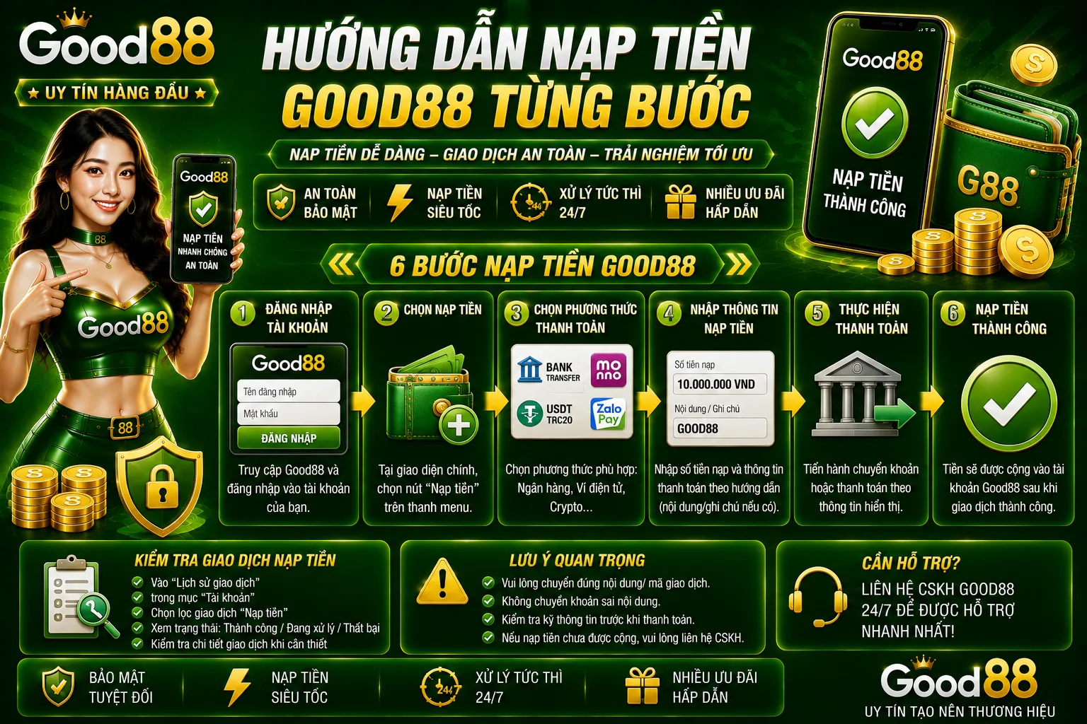 Hướng dẫn nạp tiền Good88 từng bước
