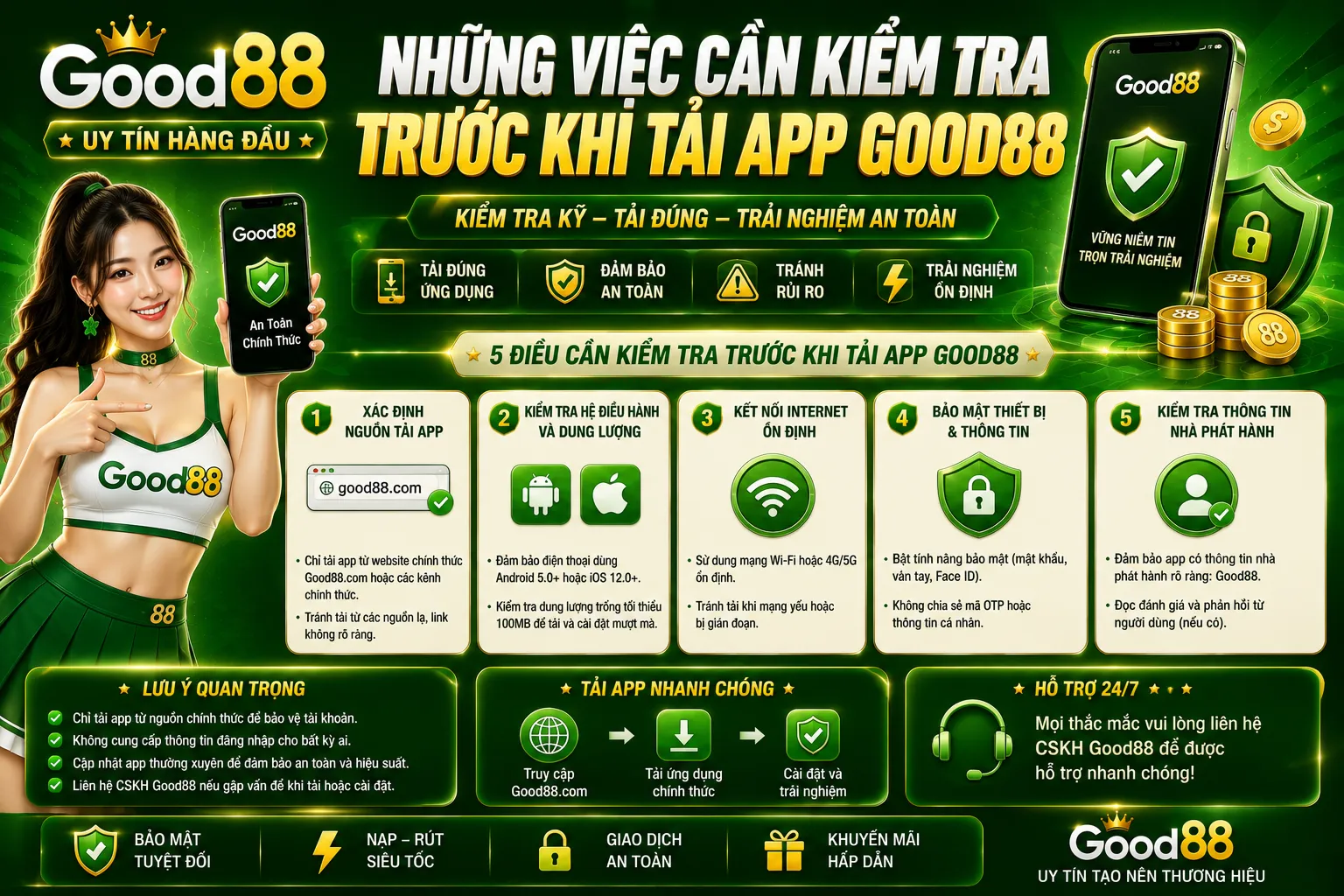 Những việc cần kiểm tra trước khi tải app Good88