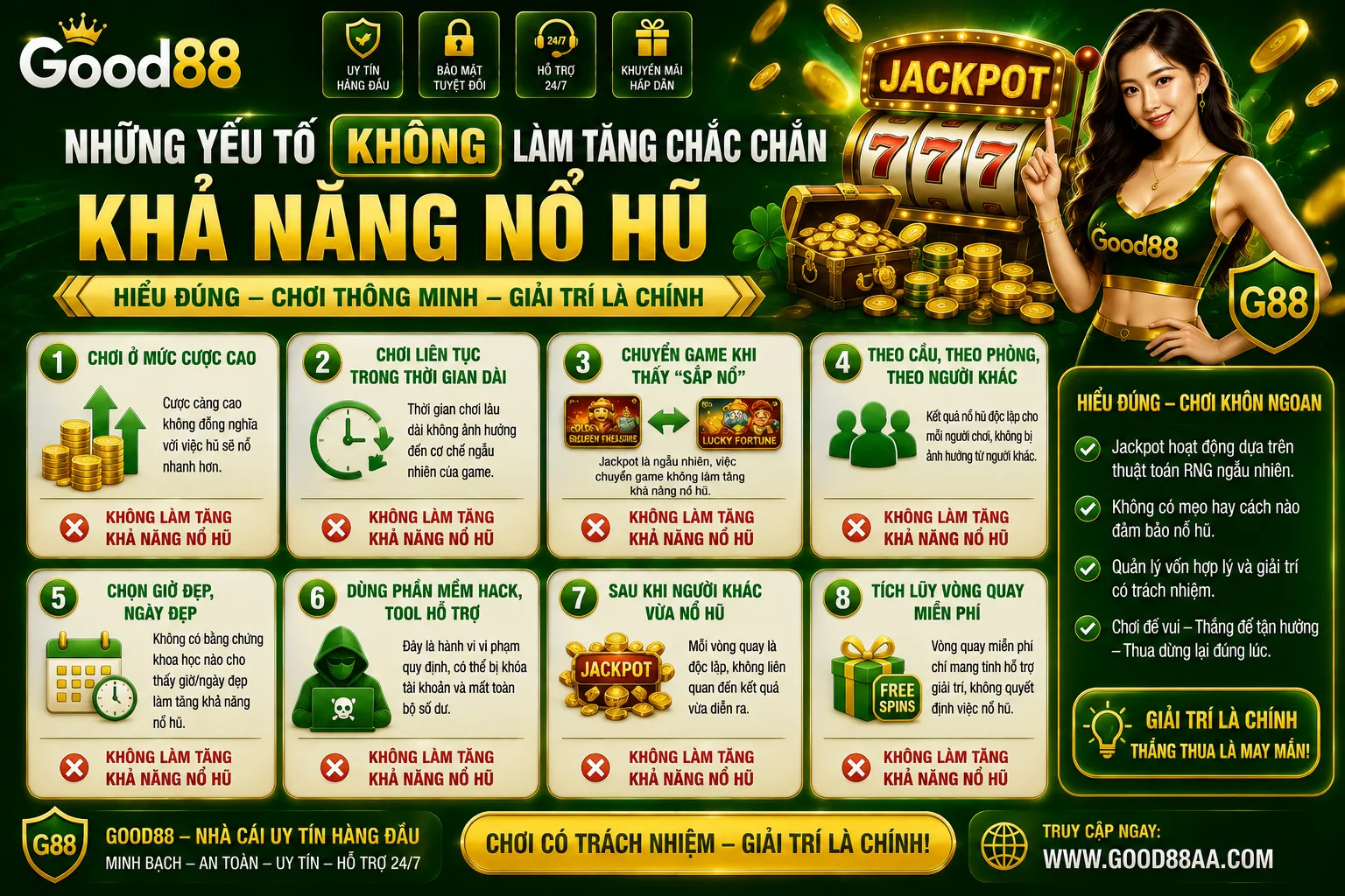 Những yếu tố không làm tăng chắc chắn khả năng nổ hũ