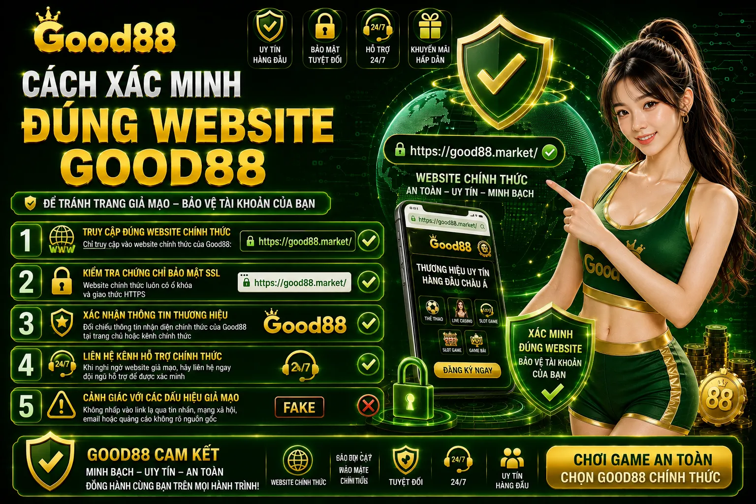 Cách xác minh đúng website Good88